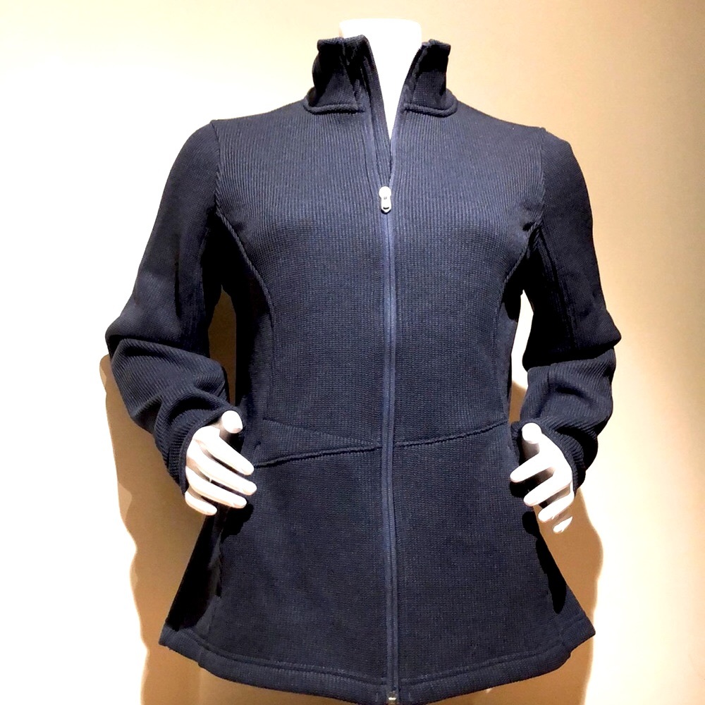 Spyder Black Waffle Knit Fleece Zip Up Jacket